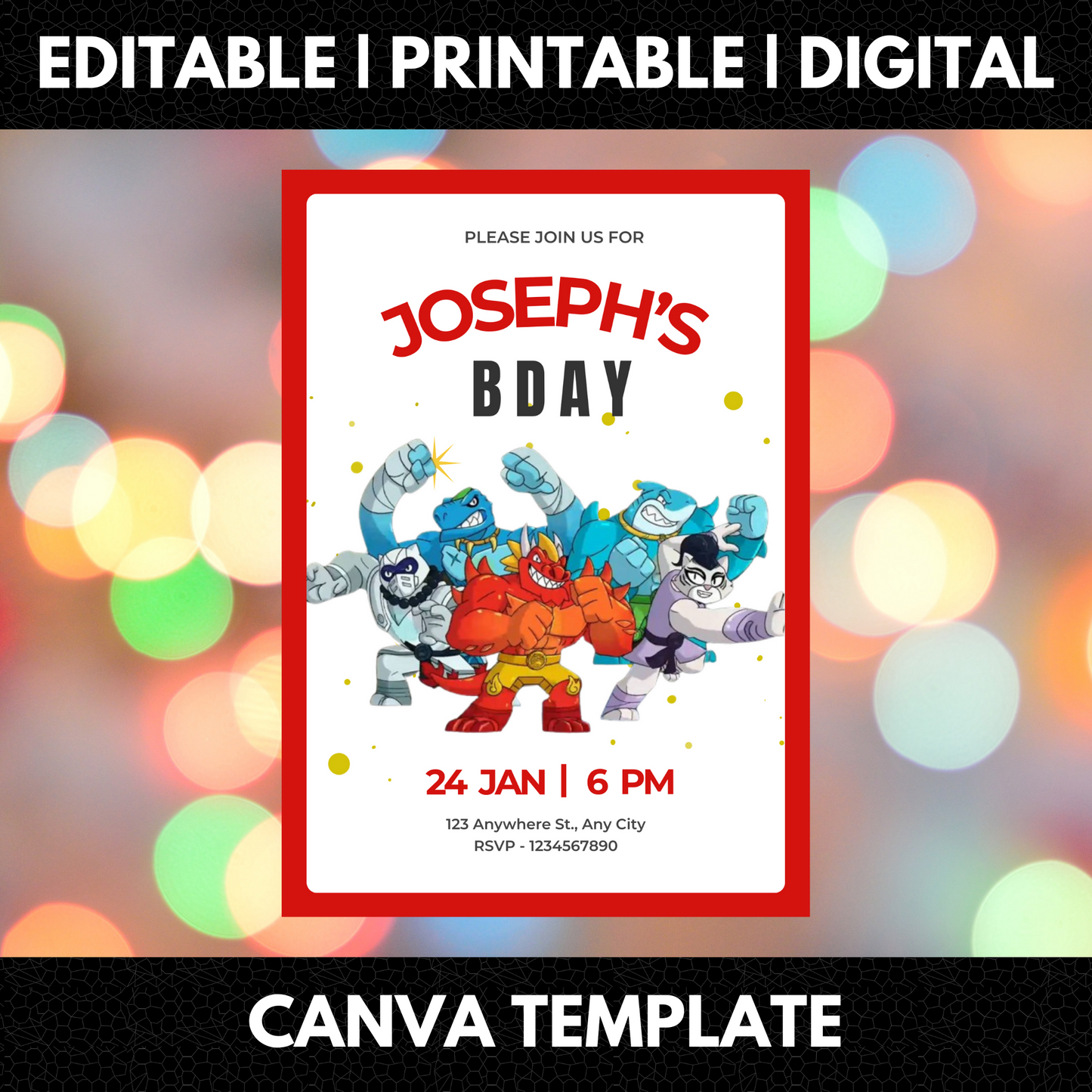 Goo Jit Zu Birthday Invitation Template