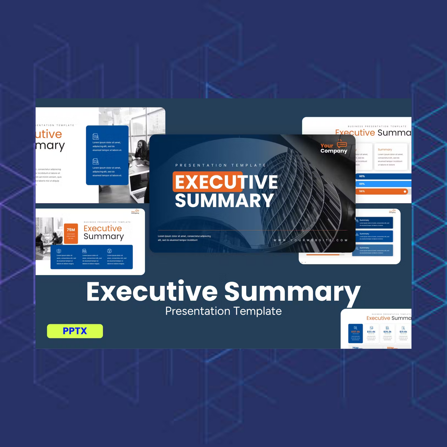 4 Executive Summary Infographics Powerpoint Template Bundle