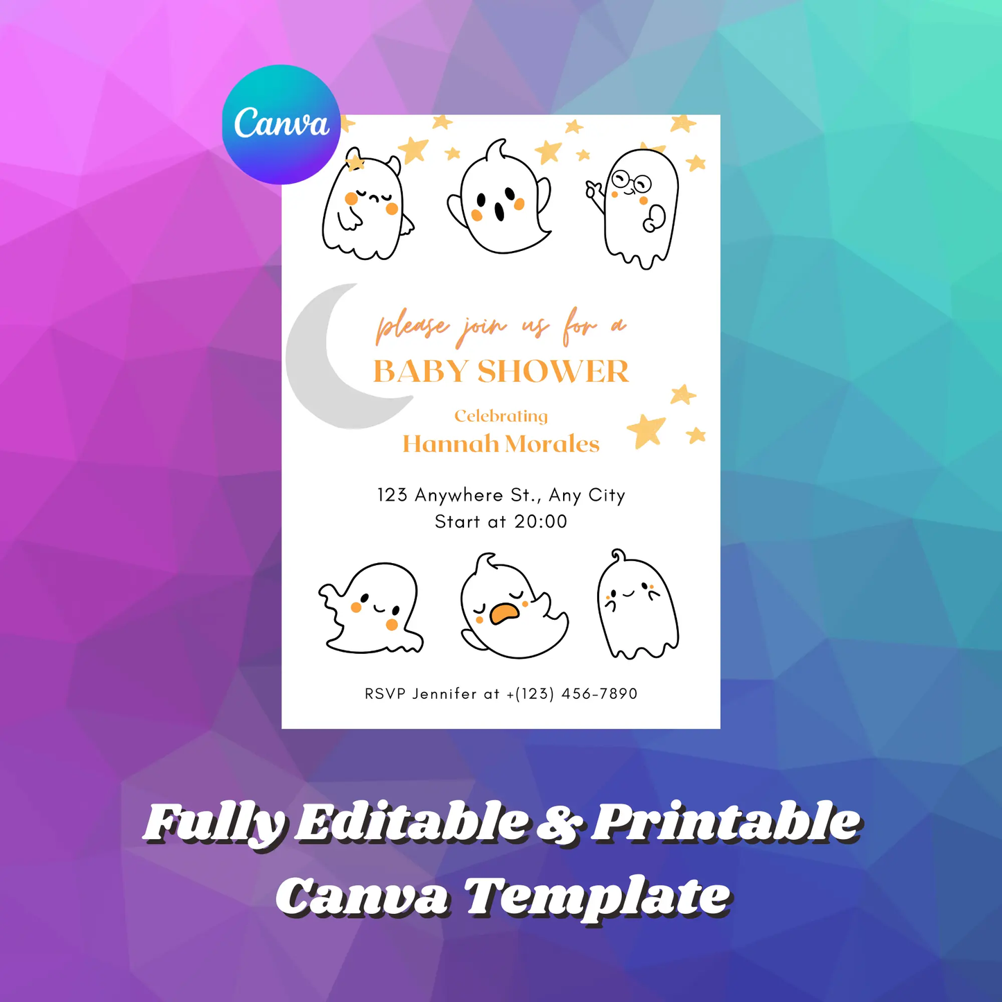 A Little Boo Baby Shower Invitation Template | Halloween Baby Shower Invite - CreativeRino