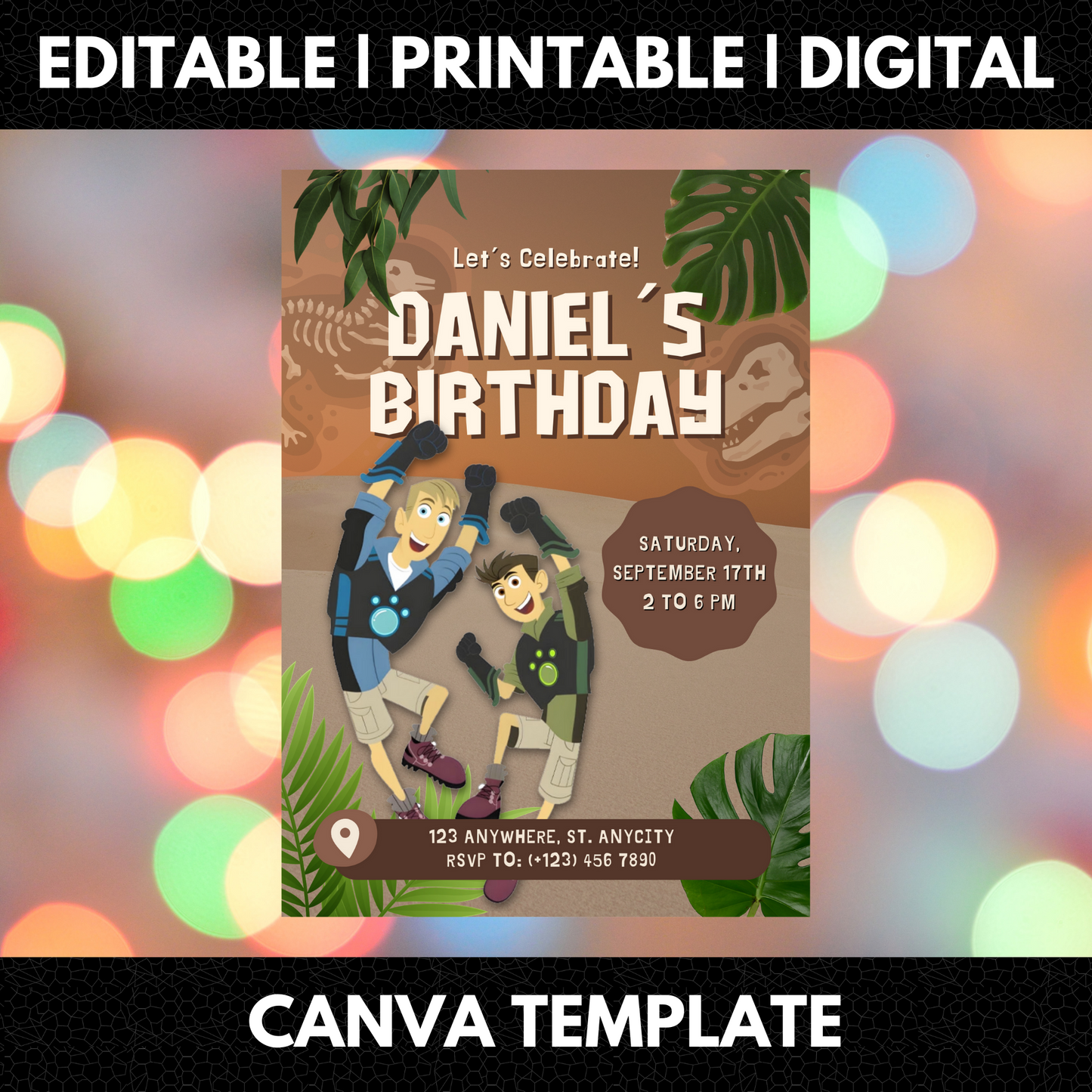 Wild Kratts Birthday Invitation Template