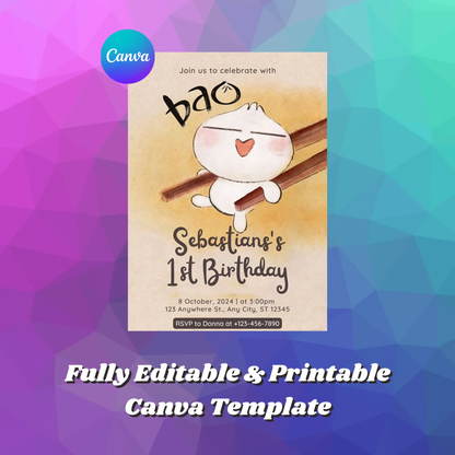 Bao Birthday Invitation Template - CreativeRino