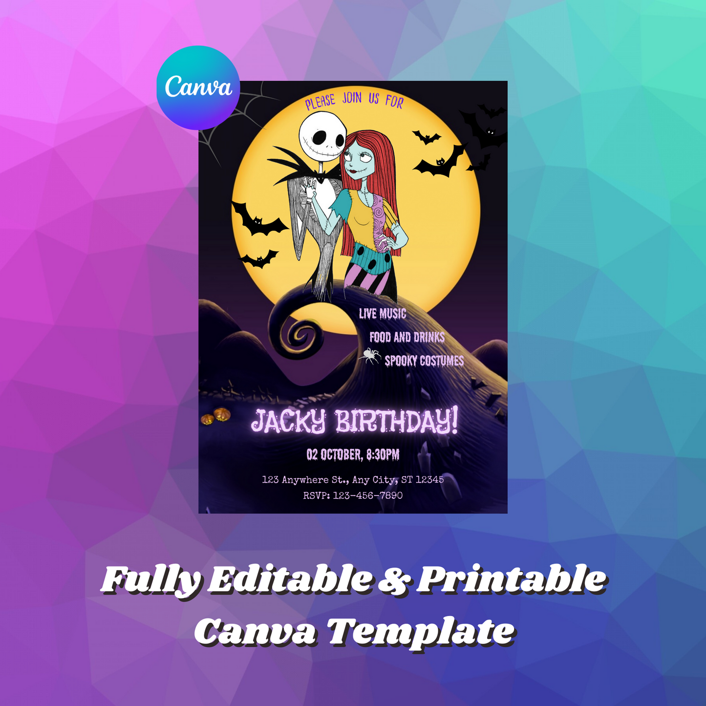 The Nightmare before Christmas Birthday Invitation Template