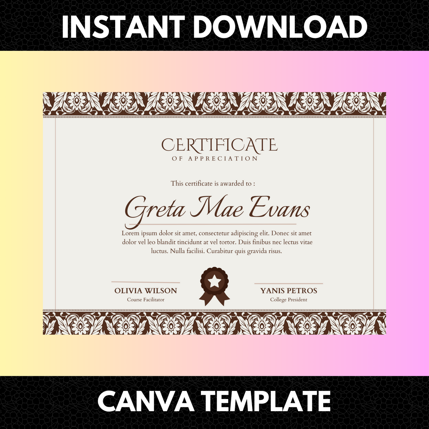 Certificate of Appreciation Template | Appreciation Certificate