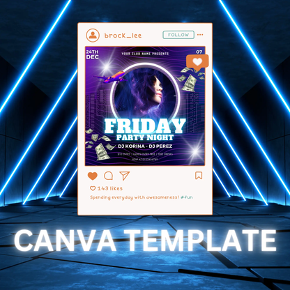 Black Friday Club Flyer Template | DJ Party Social Media Flyer - CreativeRino