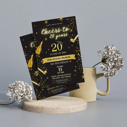 School Reunion Flyer Template | High School Reunion Invitation CreativeRino