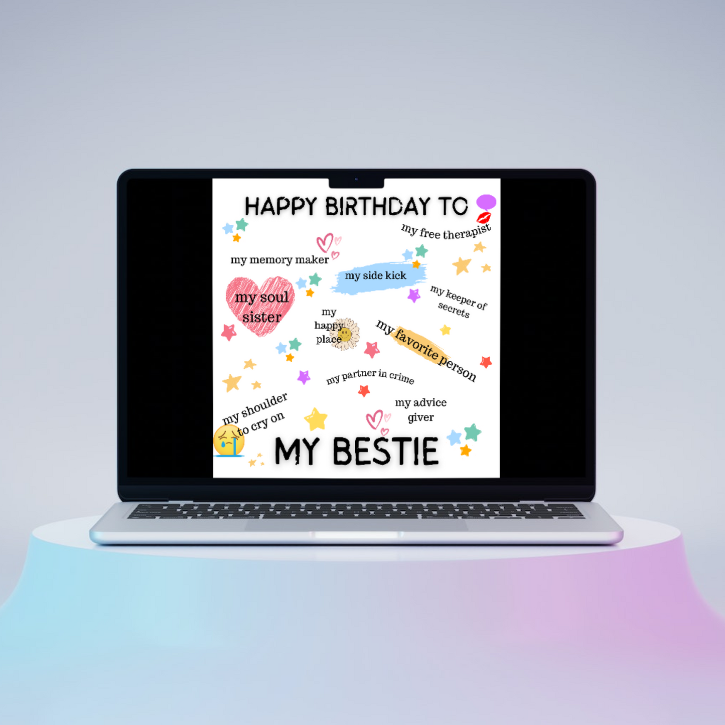 My Bestie Birthday Card Template