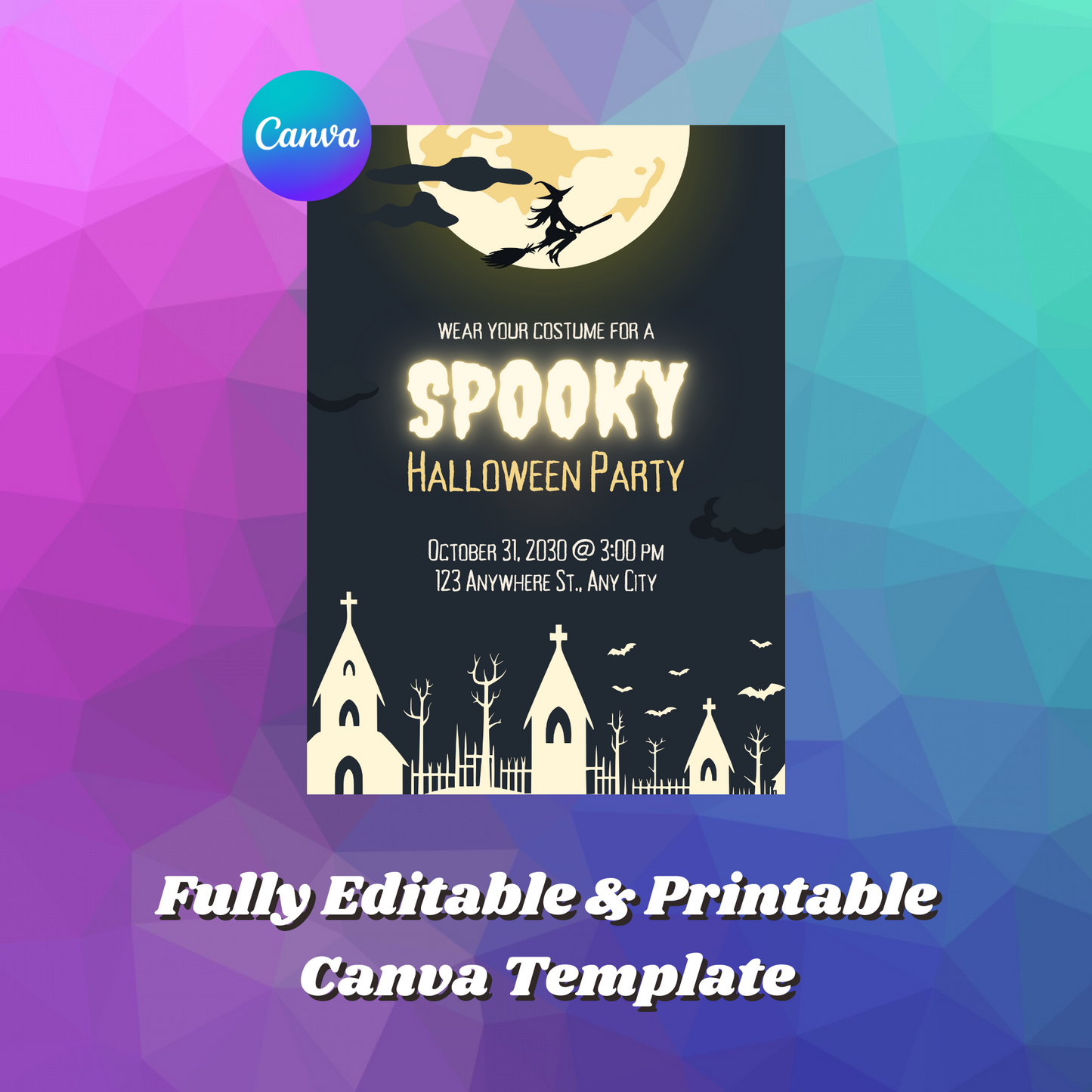 Spooky Halloween Party Invitation Template