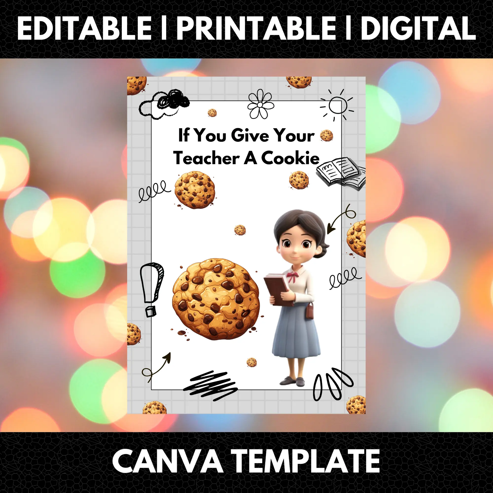 If You Give Your Teacher A Cookie Book Template - CreativeRino