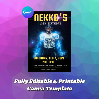 NFL Football Raiders Birthday Invitation Template - CreativeRino