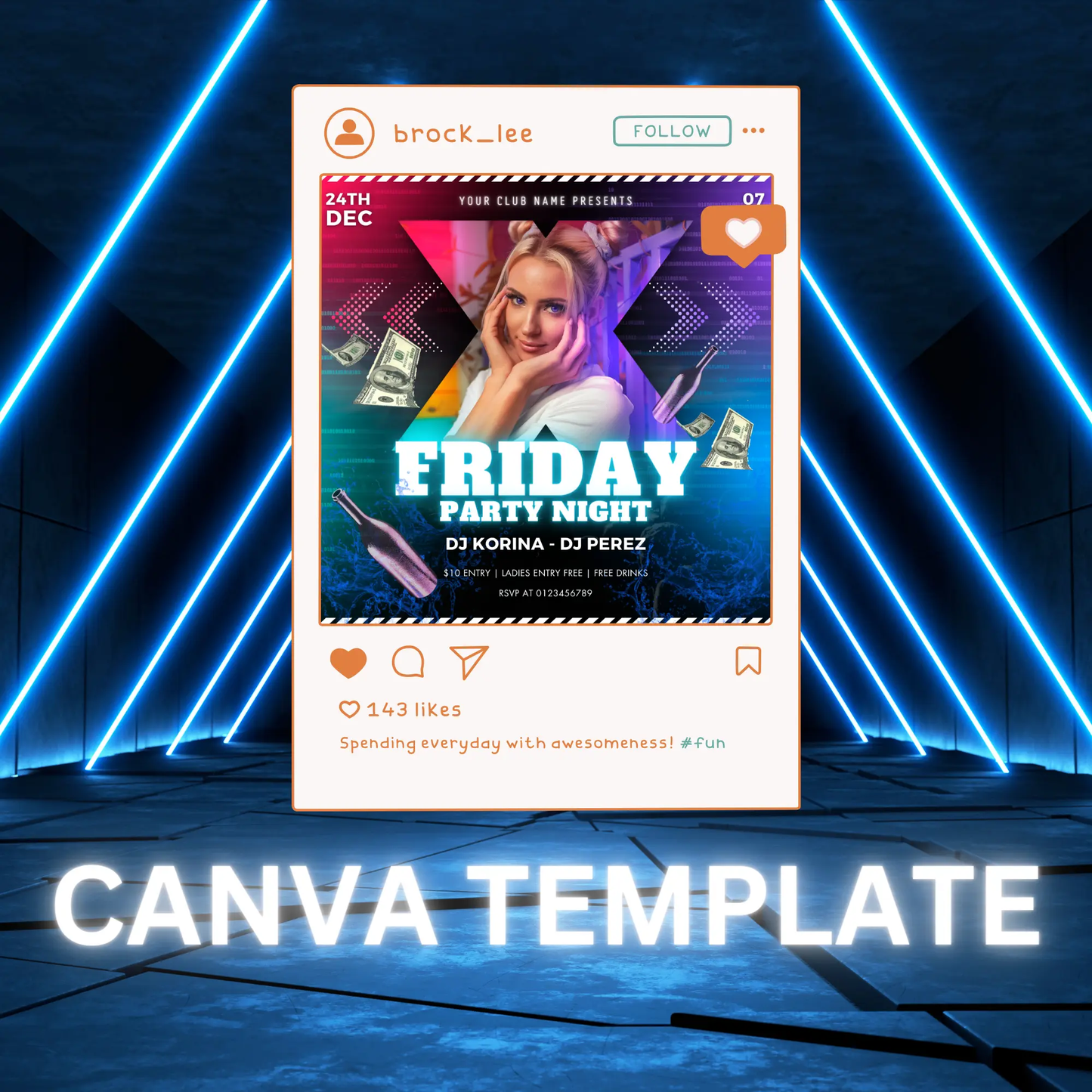 Black Friday Club Flyer Template | DJ Party Social Media Flyer - CreativeRino