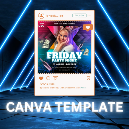 Black Friday Club Flyer Template | DJ Party Social Media Flyer - CreativeRino