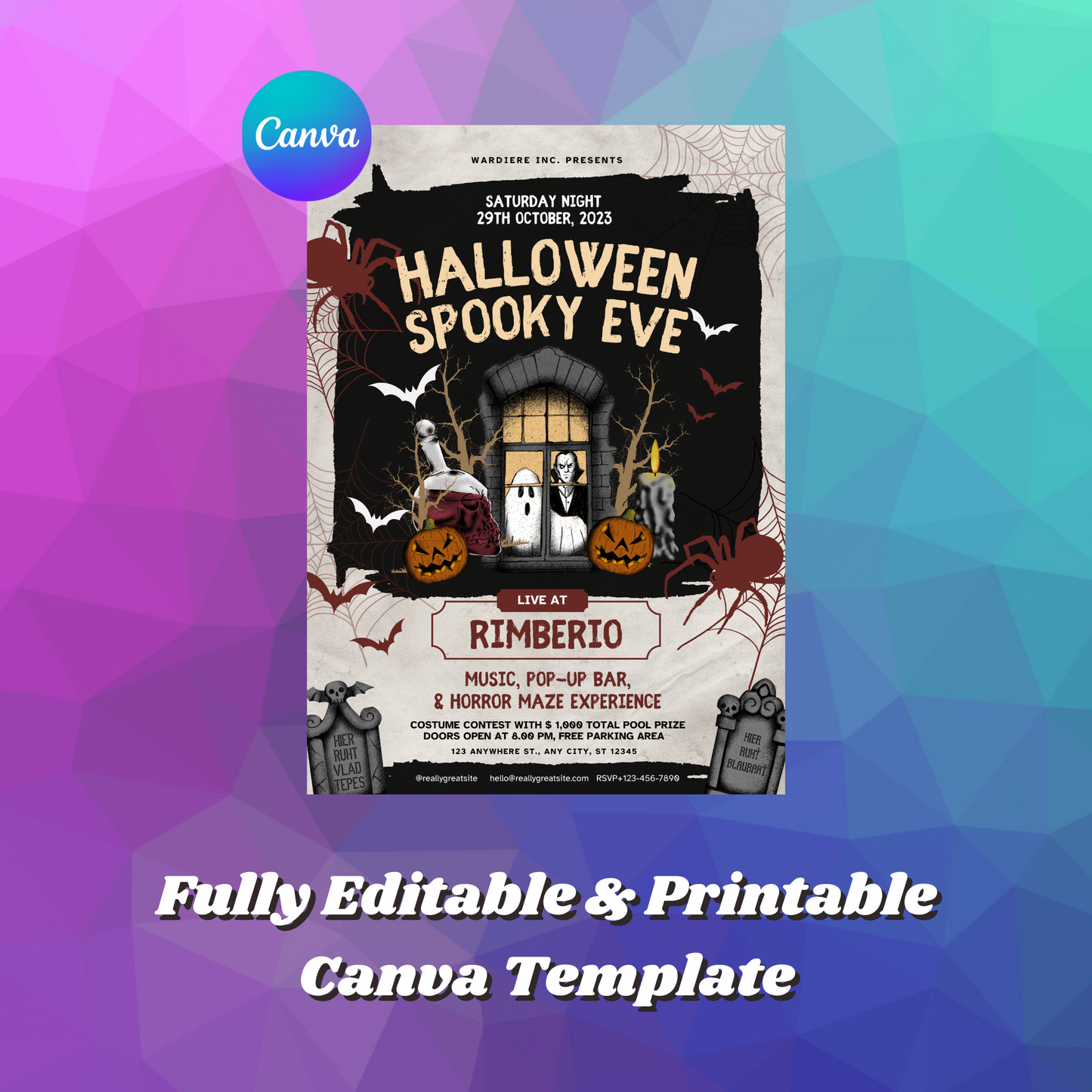 Halloween Spooky Eve Invitation Template