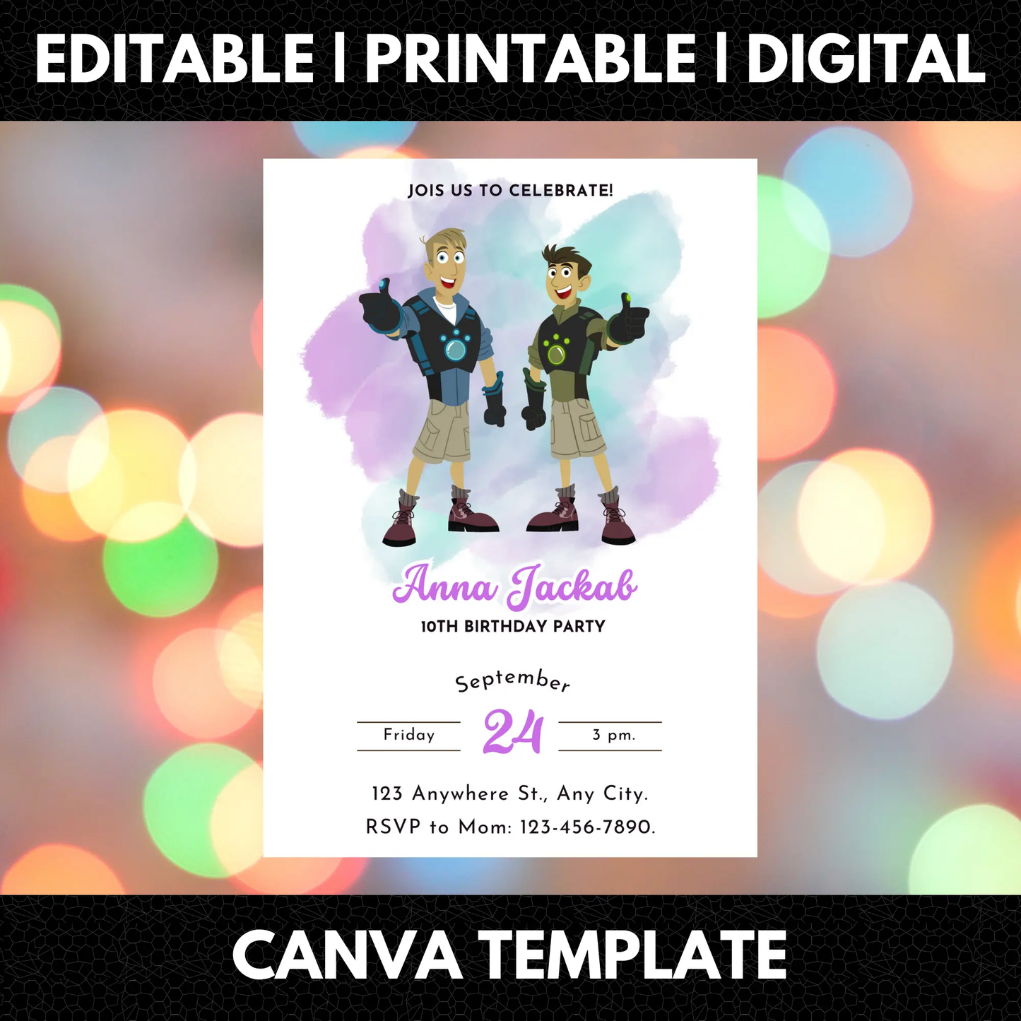 Wild Kratts Birthday Invitation Template - CreativeRino