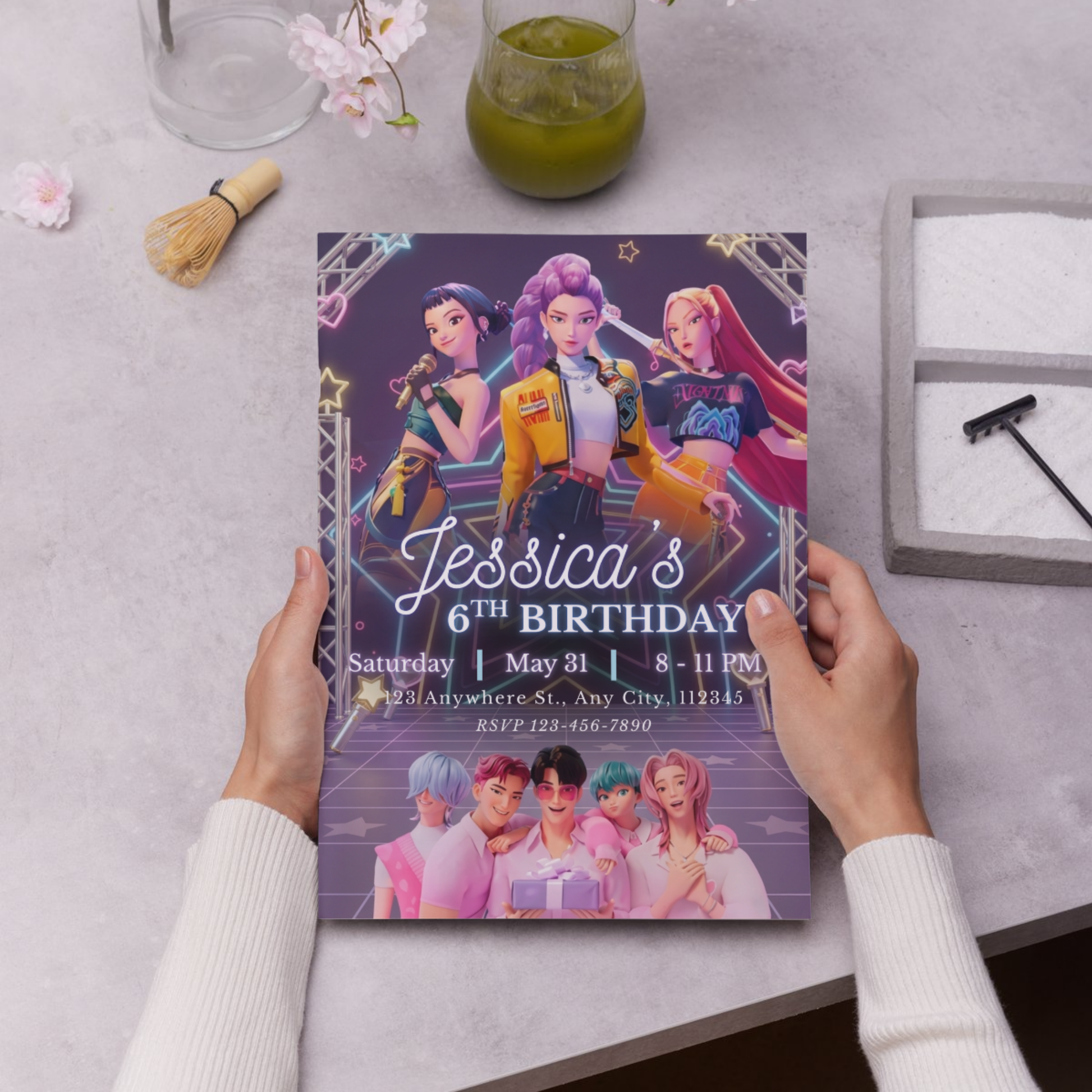 Kpop Demon Hunters Party Invite – Personalized Birthday Invitation CreativeRino