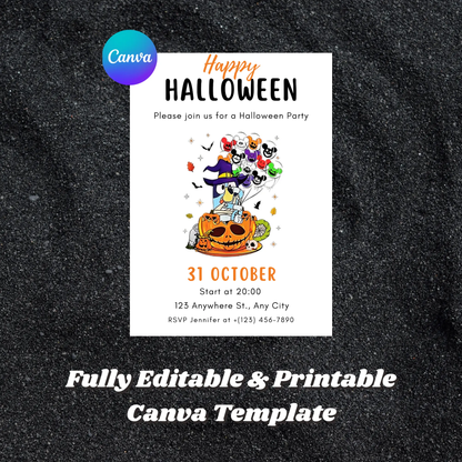 Bluey Halloween Birthday Invitation Template - CreativeRino