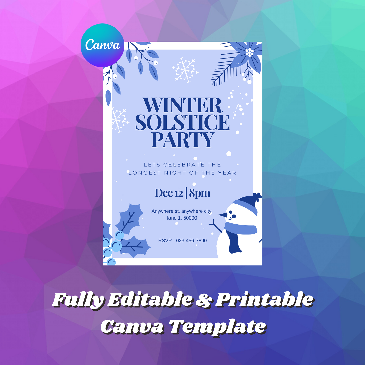 Winter Solstice Party Invitation Template