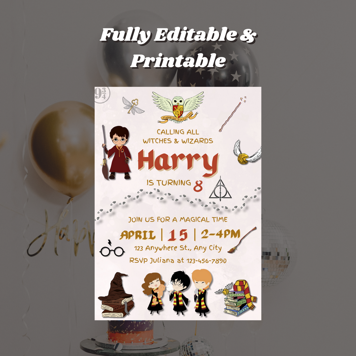 Harry Potter Birthday Party Invitation Template