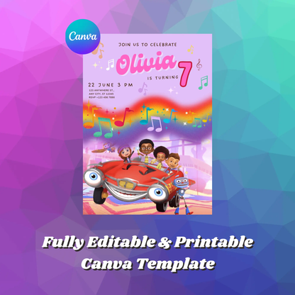 Motown Magic Birthday Invitation Template - CreativeRino
