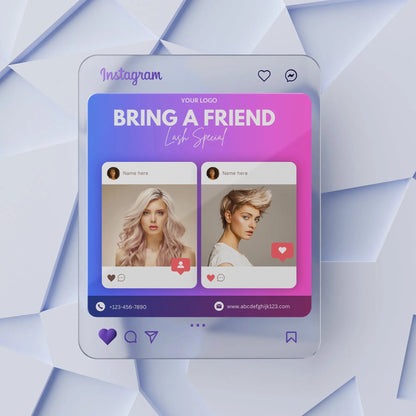 Bring A Bestie Flyer Template | Bring A Friend Flyer CreativeRino