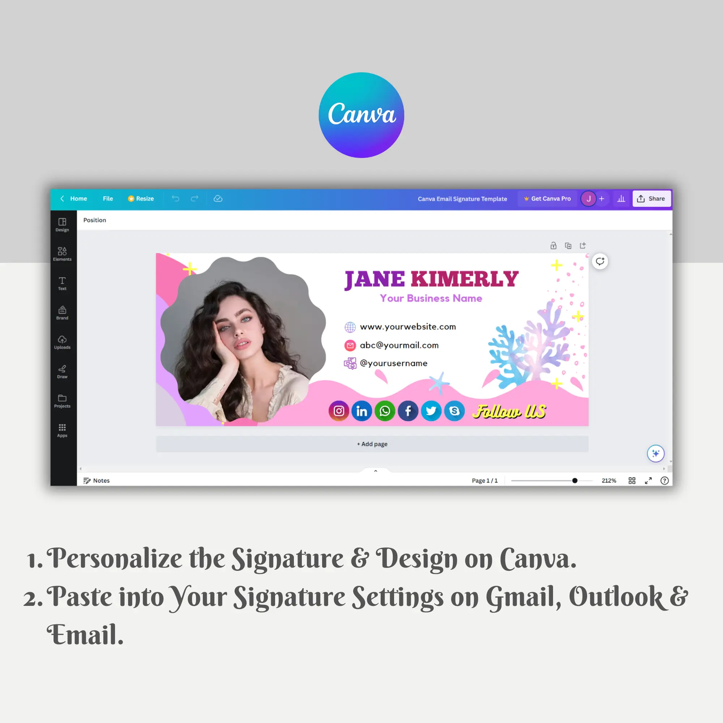 Outlook Gmail Email Signature Design Template - CreativeRino