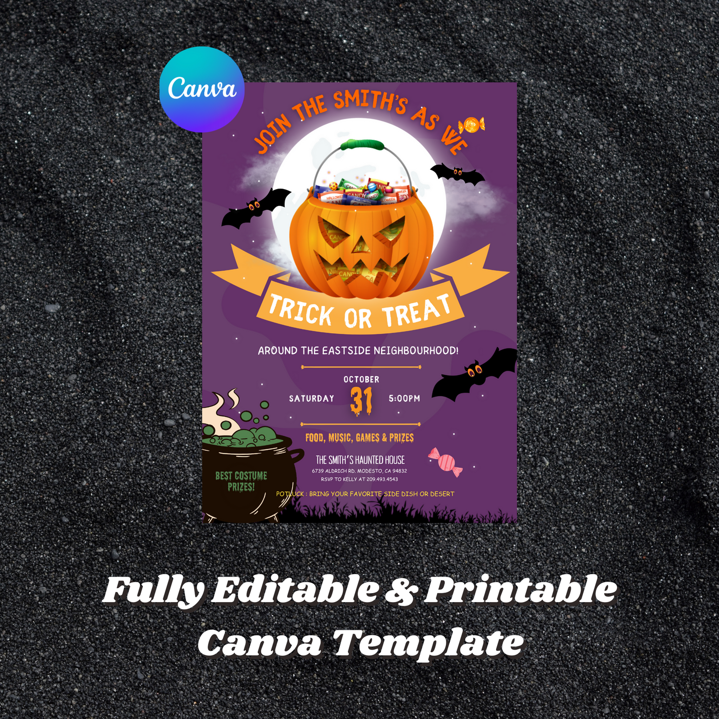 Halloween Trick or Treat Invitation Template