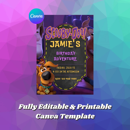 Scooby Doo Birthday Invitation Template - CreativeRino