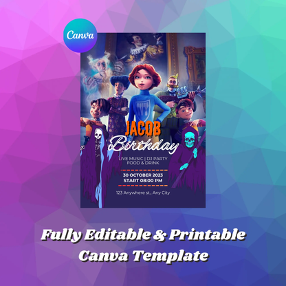 Canterville Ghost Birthday Invitation Template - CreativeRino