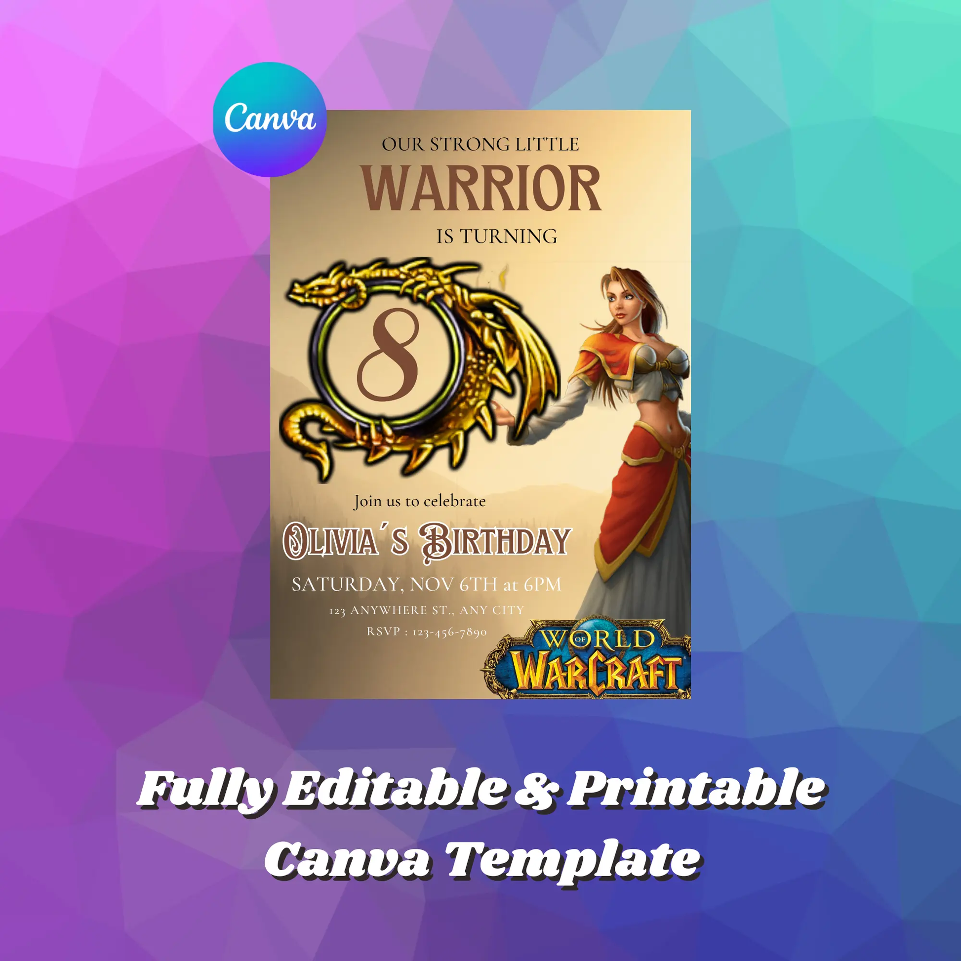 World of Warcraft Birthday Invitation Template - CreativeRino