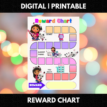 Gabby Dollhouse Reward Chart Template | Gabby Behavior Chart - CreativeRino