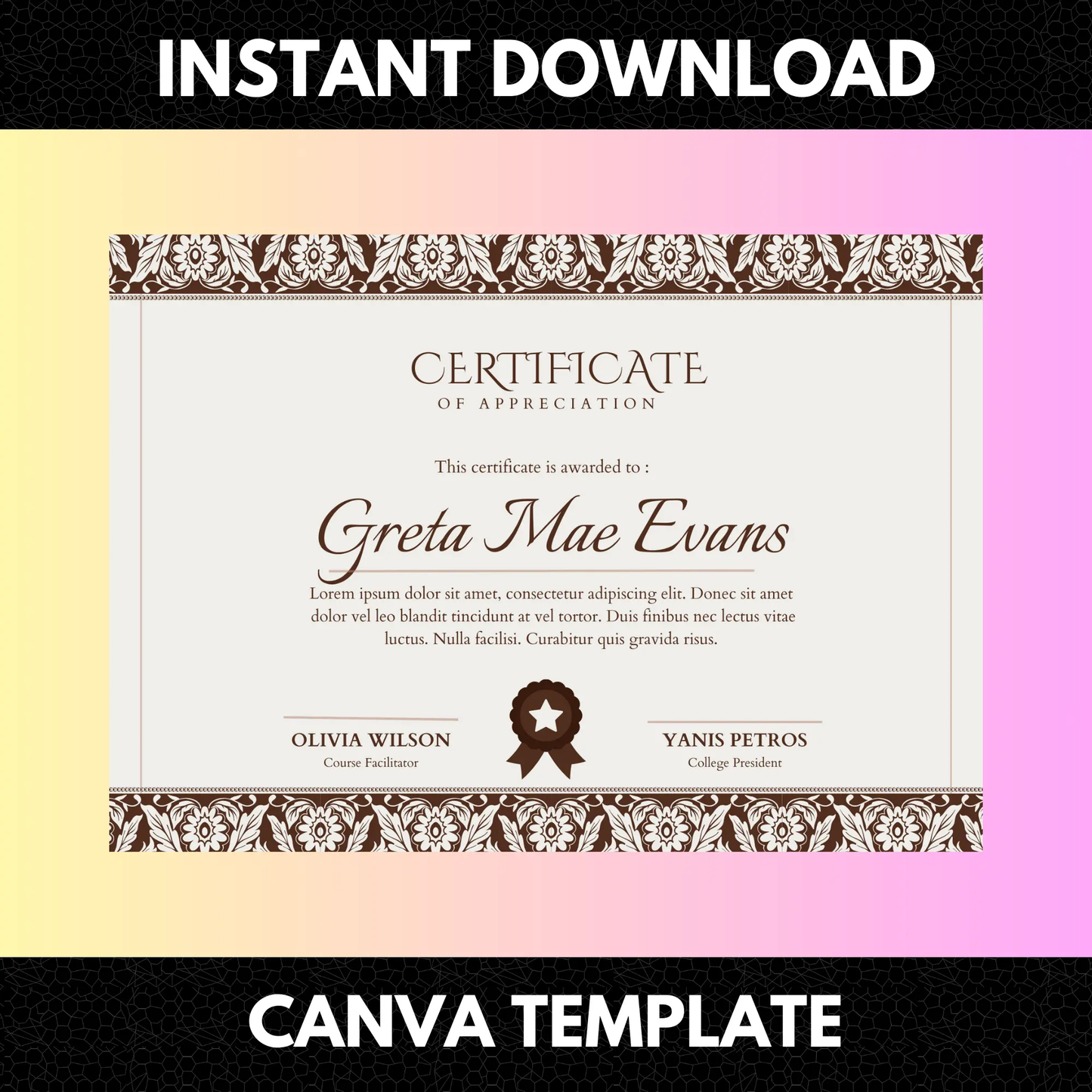 Certificate of Appreciation Template | Appreciation Certificate - CreativeRino