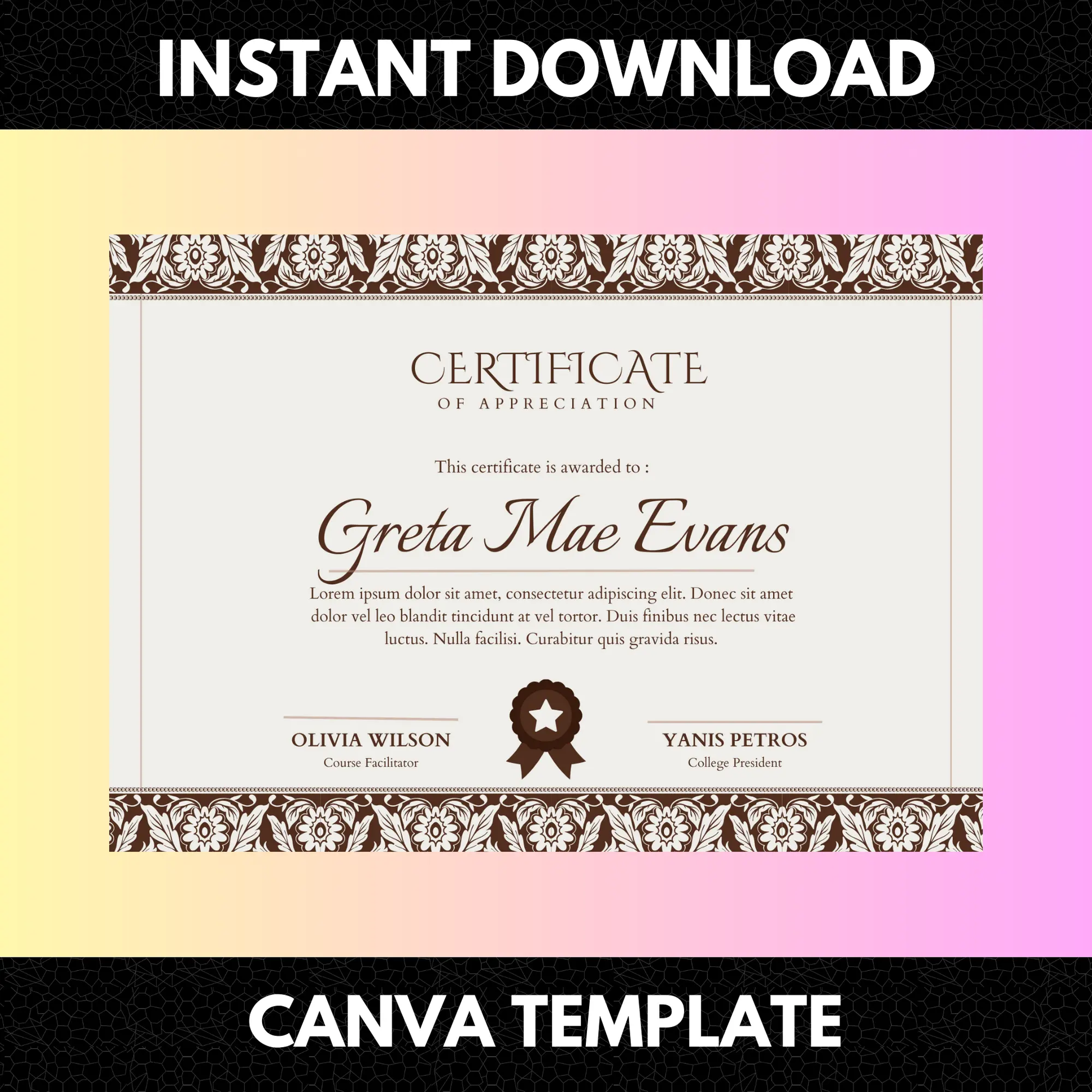 Certificate of Appreciation Template | Appreciation Certificate - CreativeRino
