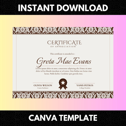 Certificate of Appreciation Template | Appreciation Certificate - CreativeRino