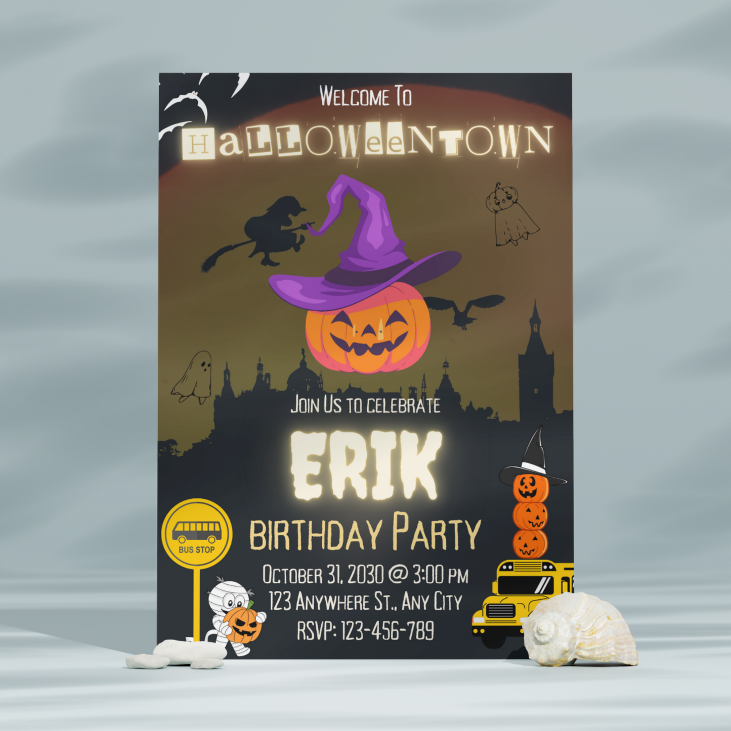 Halloweentown Birthday Party Invitation Template