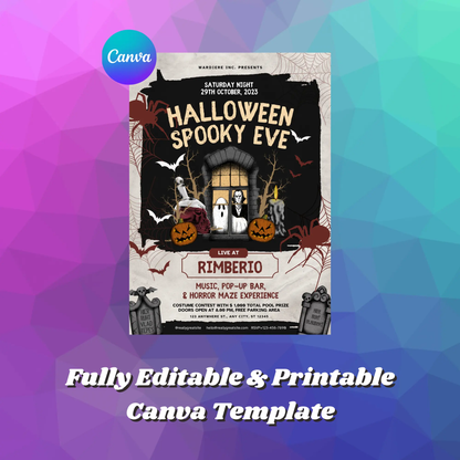 Halloween Spooky Eve Invitation Template - CreativeRino