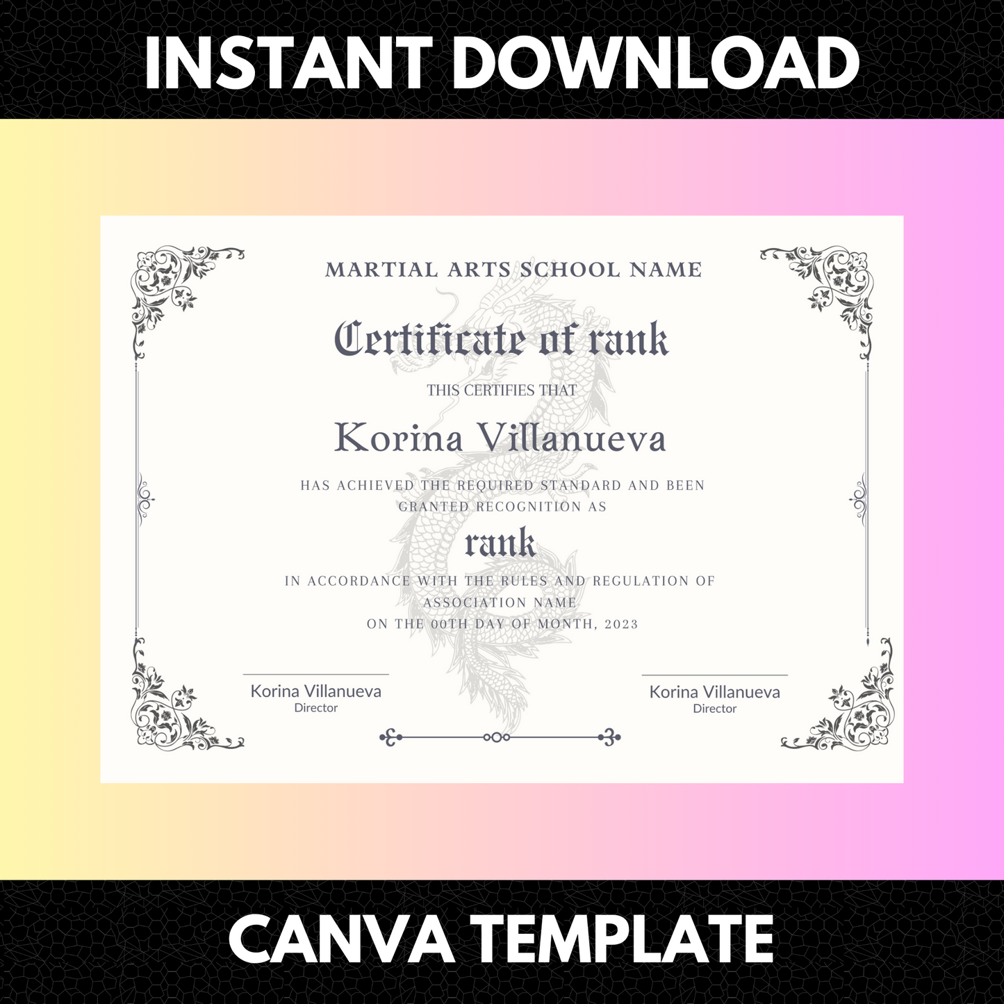 Certificate of Rank Template | Rank Certificate