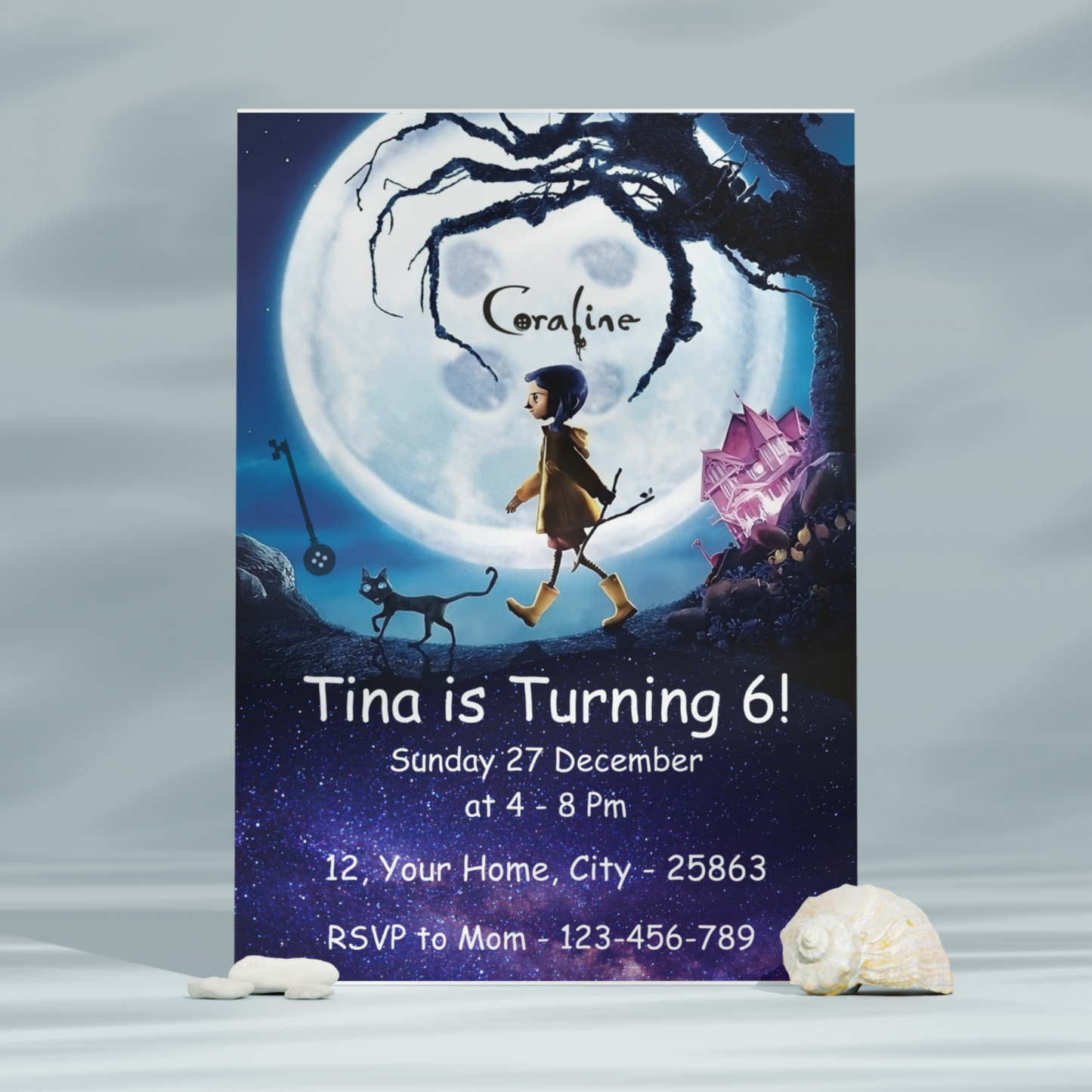 Coraline Birthday Invitation Template