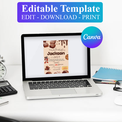 Chocolate Factory Birthday Invitation Template - CreativeRino