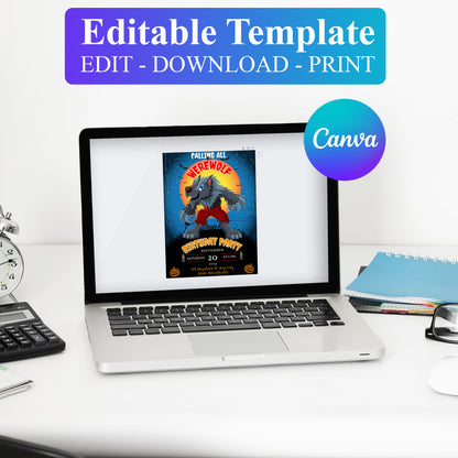 Werewolf Birthday Invitation Template - CreativeRino