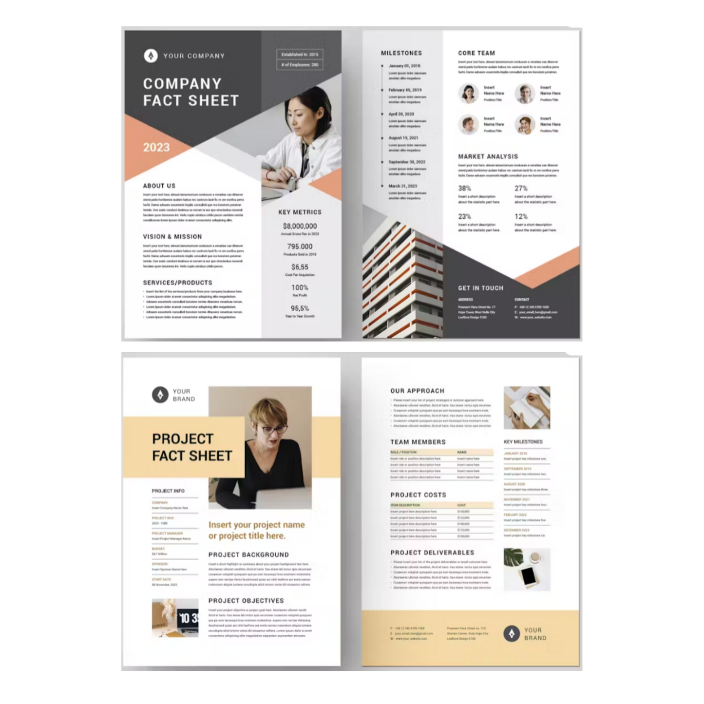 10+ Fact Sheet Template Bundle | MS Word & Indesign | Nonprofit Organization, Company, Business, Project, Financial Fact Sheet Templates