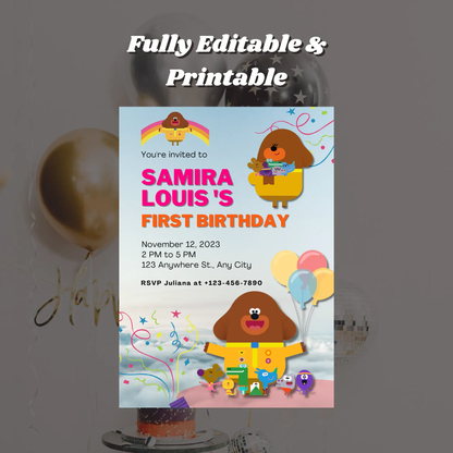 Hey Duggee Birthday Invitation Template - CreativeRino