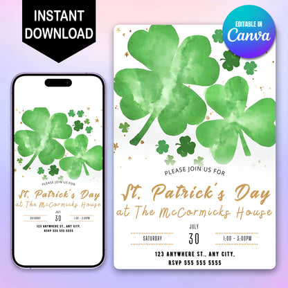 St. Patrick's Day Party Invitation Template - CreativeRino