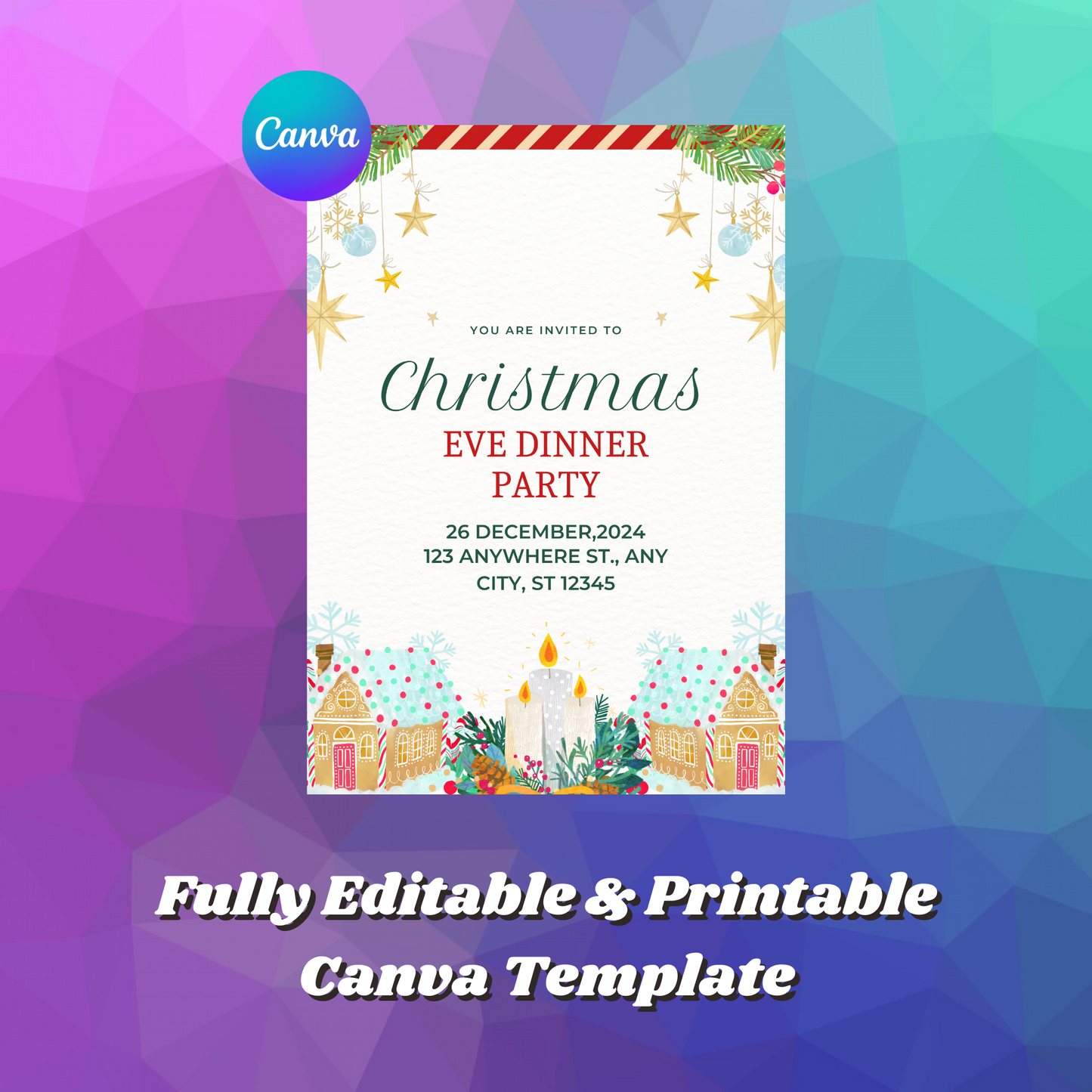 Christmas Eve Dinner Party Invite Template