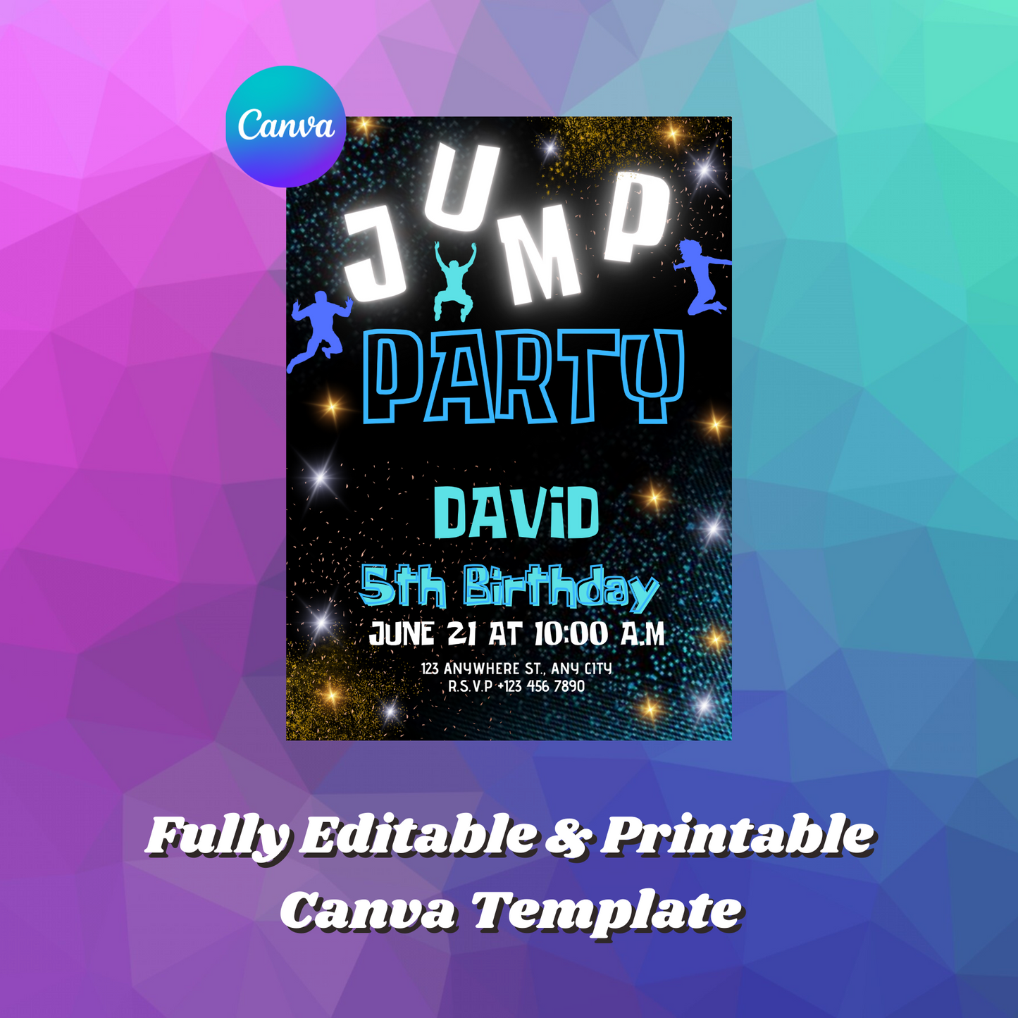 Jump Birthday Party Invitation Template