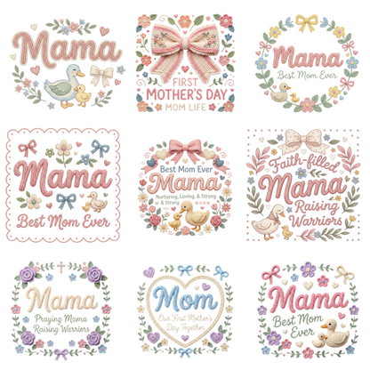 Mother’s Day PNG Design – Floral Mom Quote Sublimation File | Instant Download CreativeRino