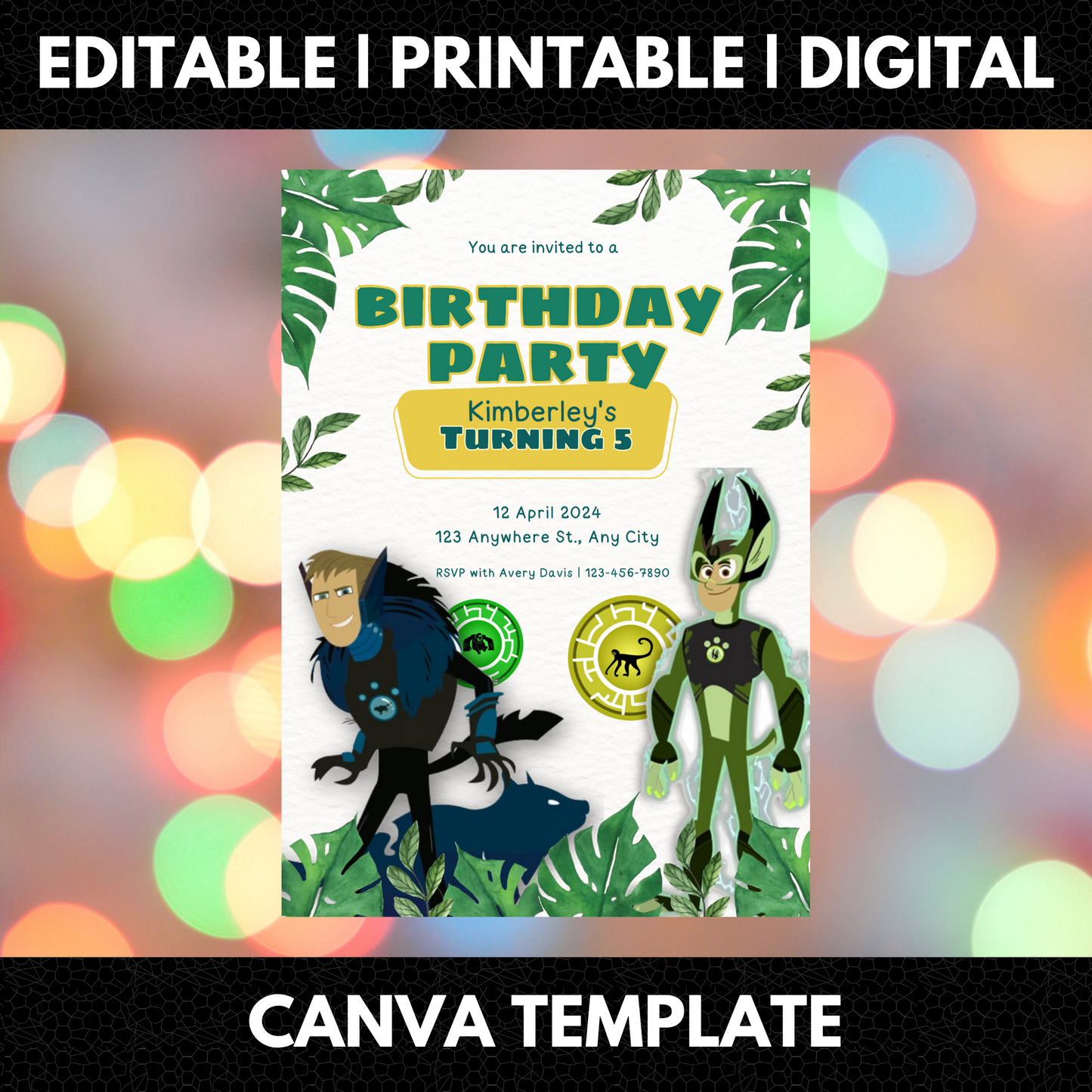 Wild Kratts Birthday Invitation Template