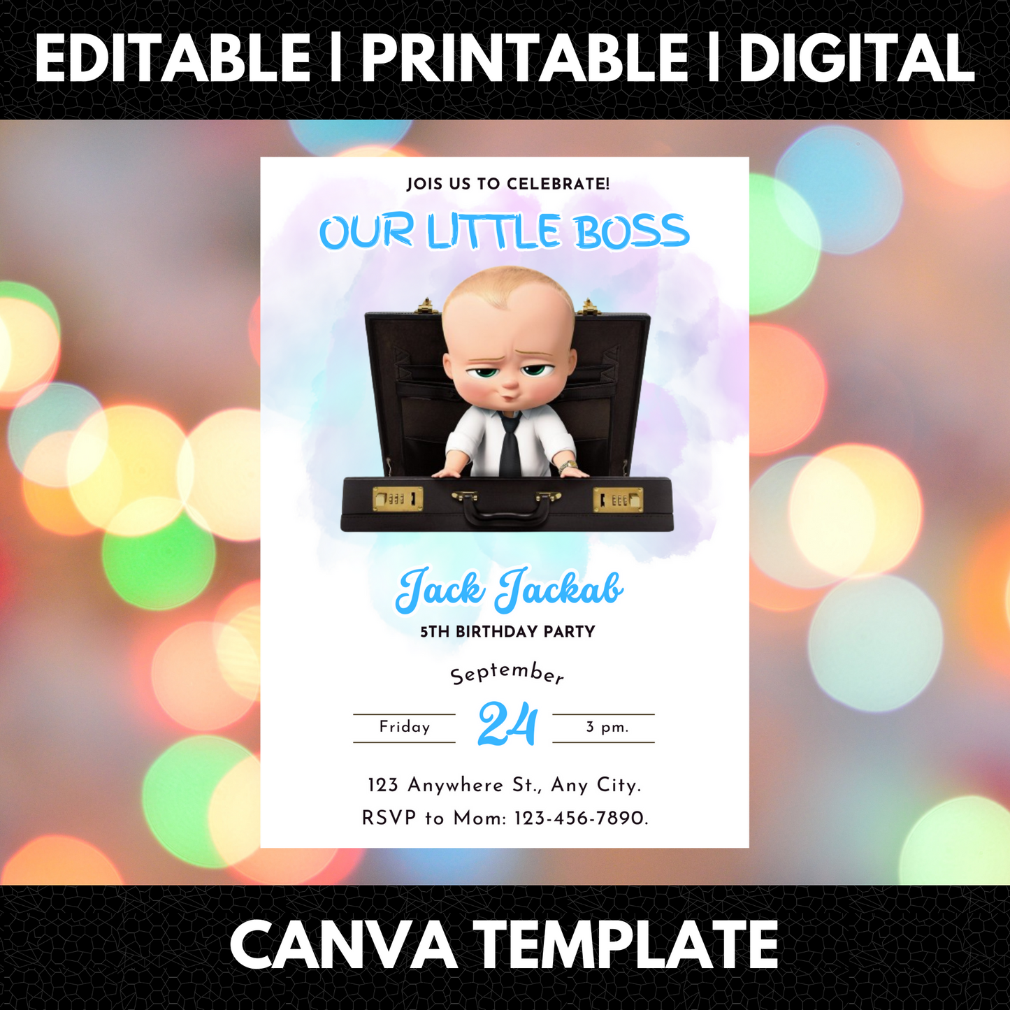 Boss Baby Birthday Invitation Template