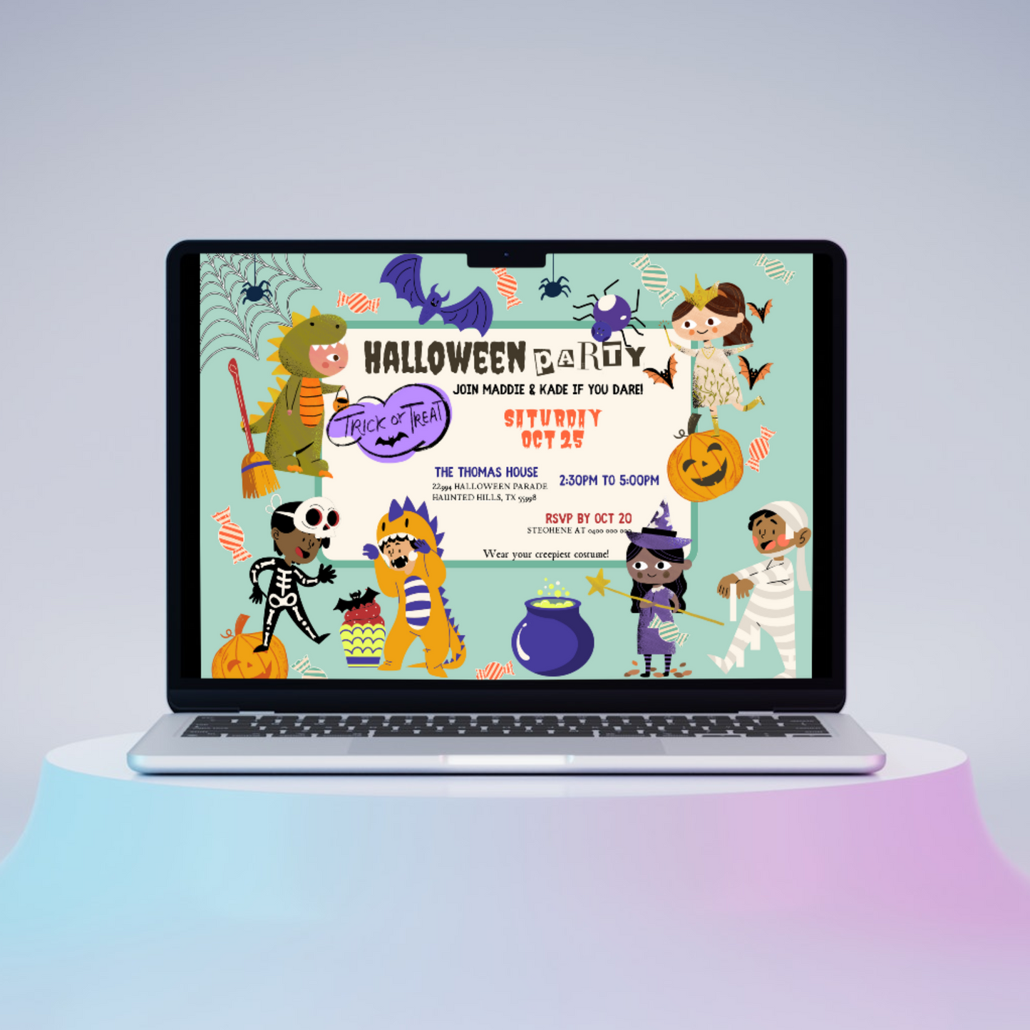 Spooky Costume Halloween Party Invitation Template