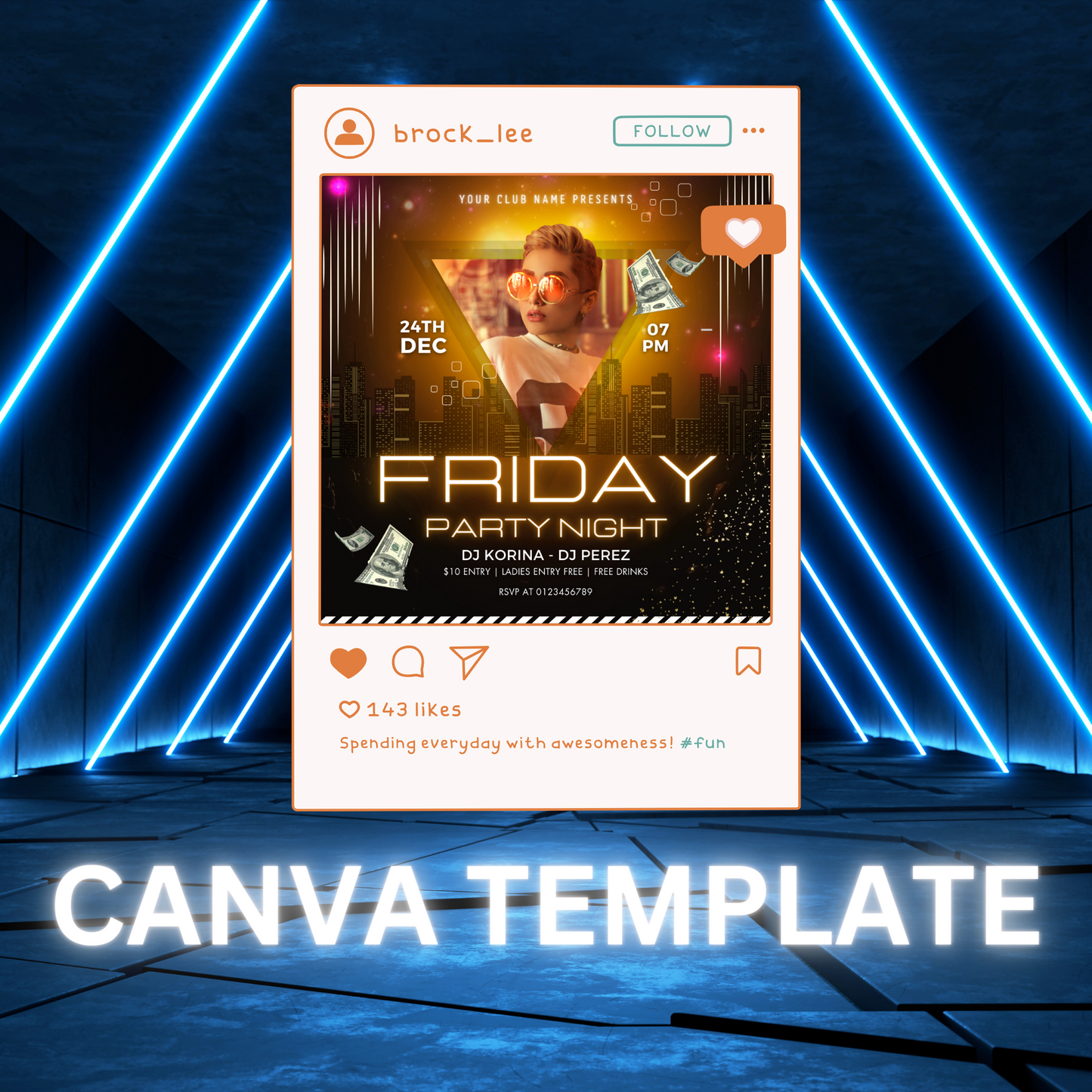 Black Friday Club Flyer Template | DJ Party Social Media Flyer