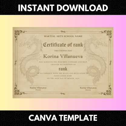 Certificate of Rank Template | Rank Certificate - CreativeRino