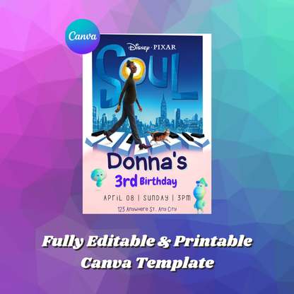 Soul Birthday Invitation Template - CreativeRino